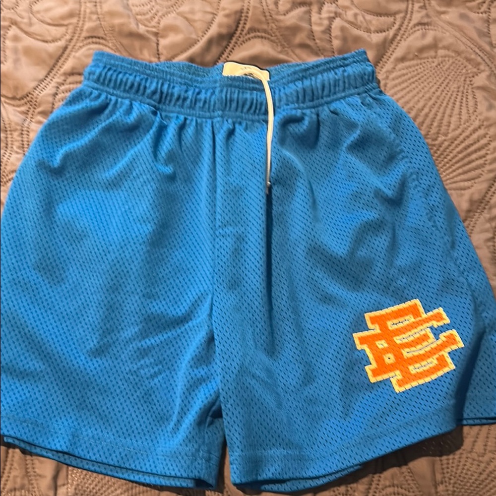 Blue Mesh Athletic Shorts